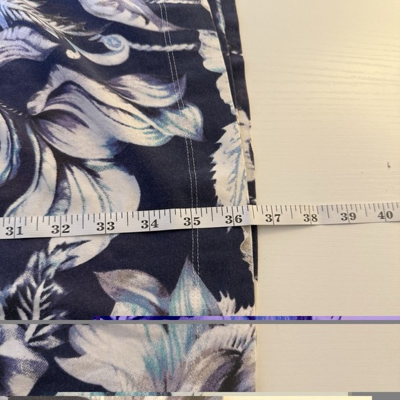 Soft Surroundings Blue Floral Shapely Anywhere Faux Wrap Dress Size Large Spring - Picture 10 of 10